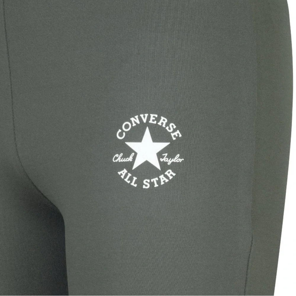 XS Converse Girls’ Fold Over Flare Leggings Grey